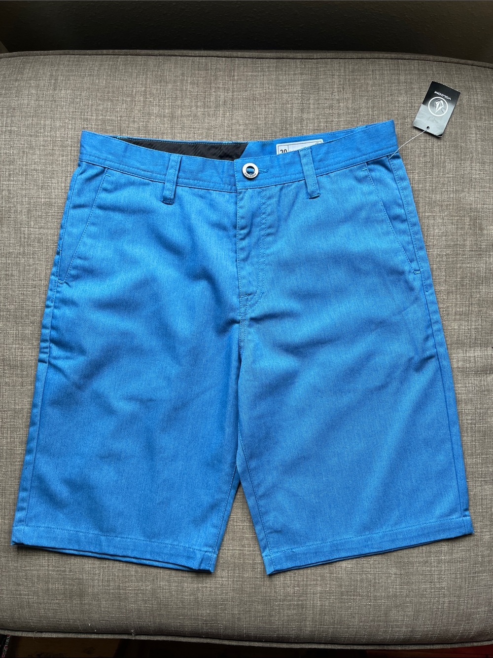Volcom Blue Flat Front Shorts Casual Skate Surf NWT 30